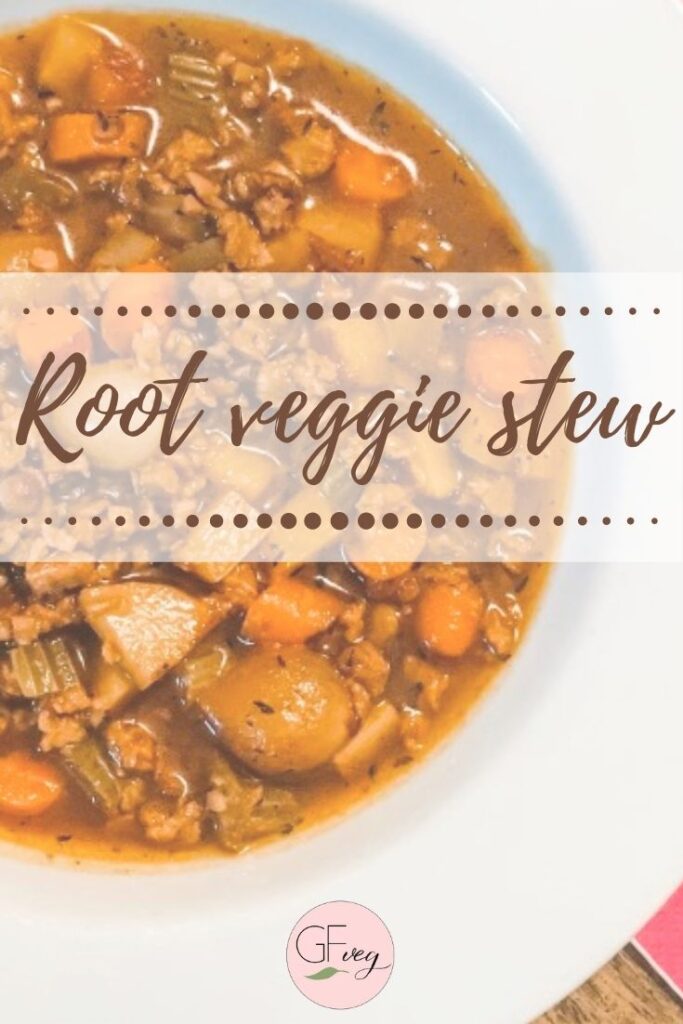 closeup of root veggie stew in bowl