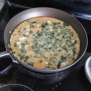 frittata on stove