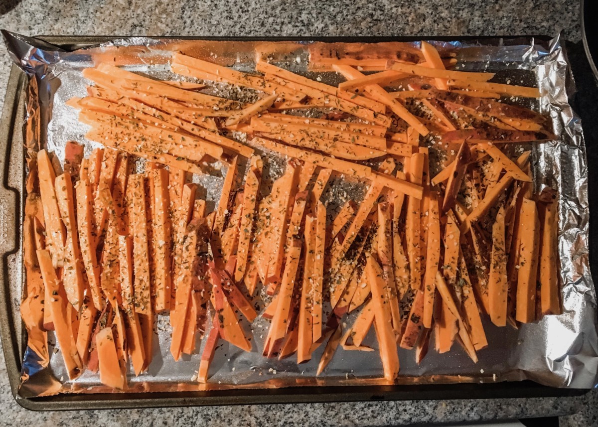 sweet potato fries with herbs