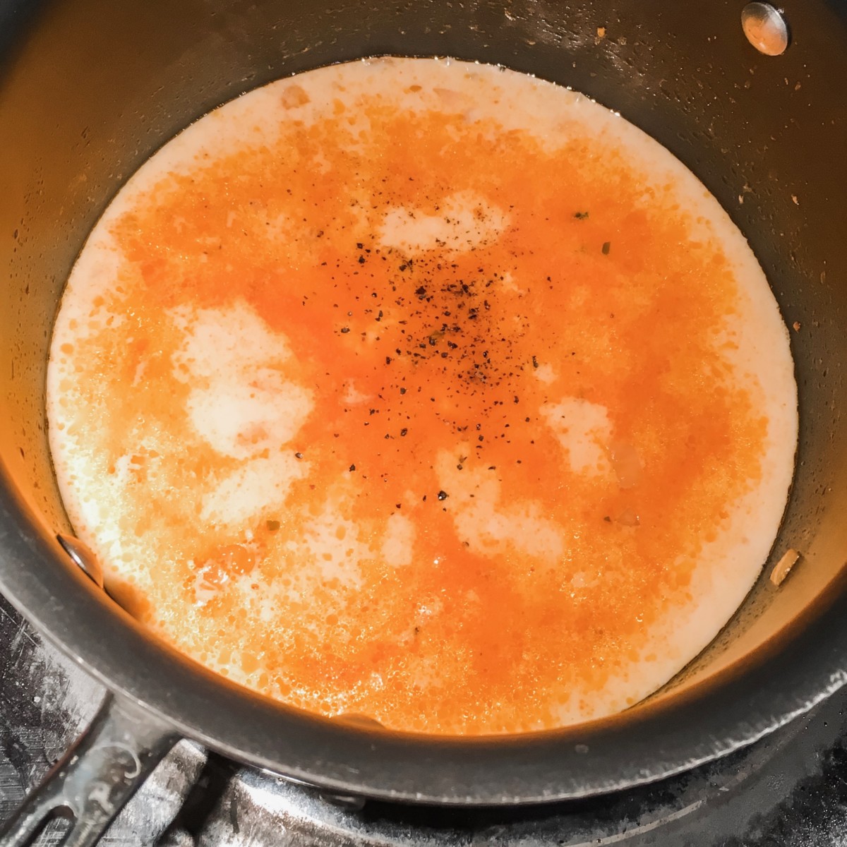 coconut milk simmering