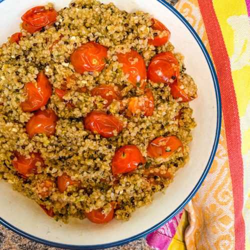 Quinoa with Grape Tomatoes - Gluten Free Vegetarian
