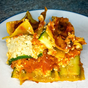 vegan lasagna on a plate