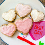plate with gluten free heart shaped cookies