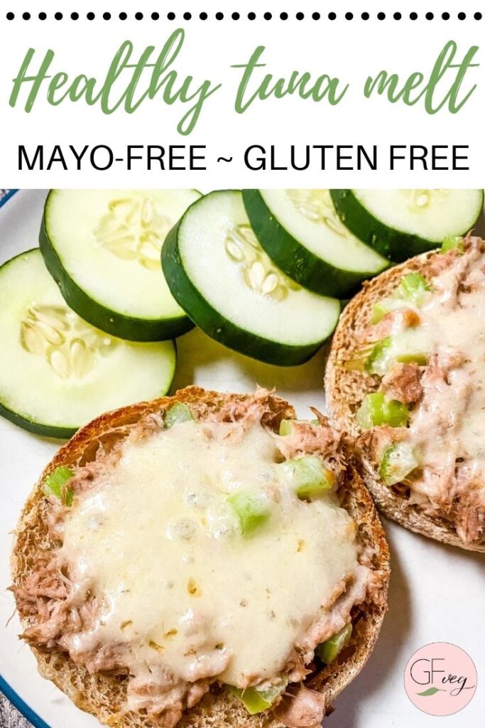 Pinterest image of healthy tuna melt