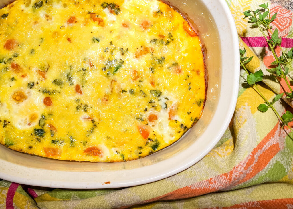 oven baked gouda and zucchini frittata