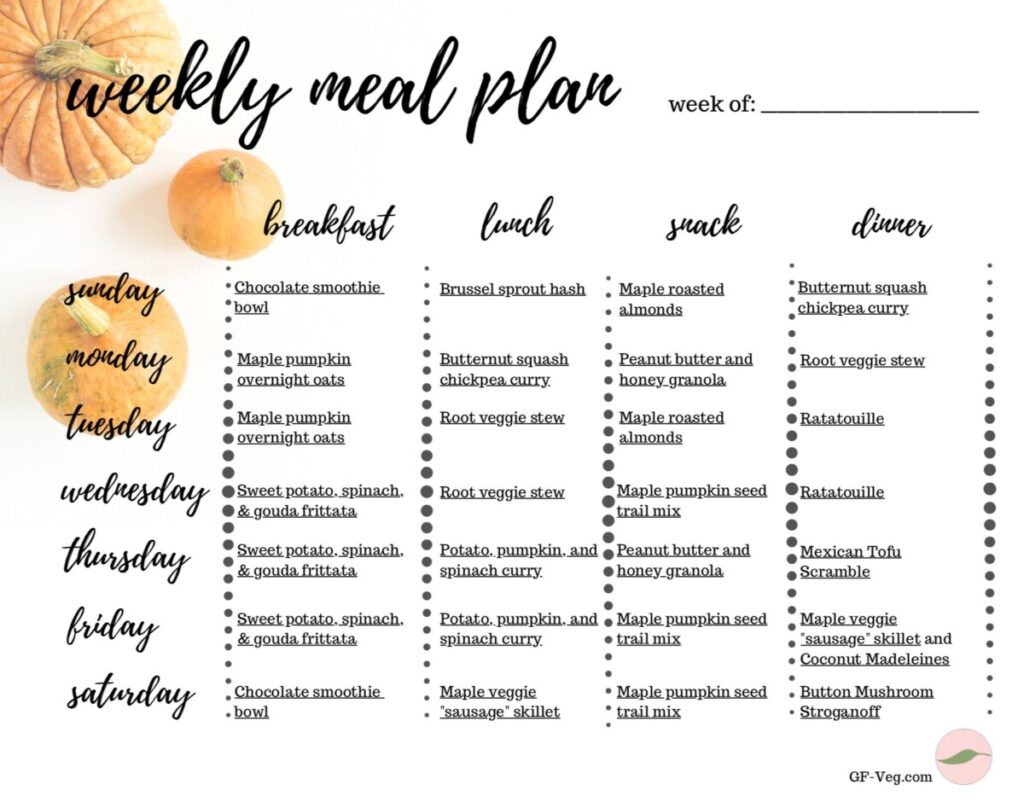 printable download of weekly meal plan