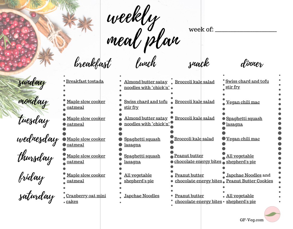 printable weekly meal plan